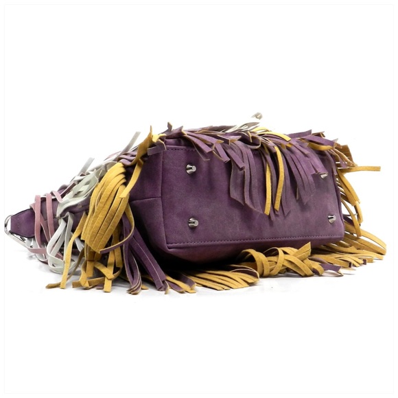 Last One Multi Fringe Shoulder Bag Purple - Picture 5 of 8